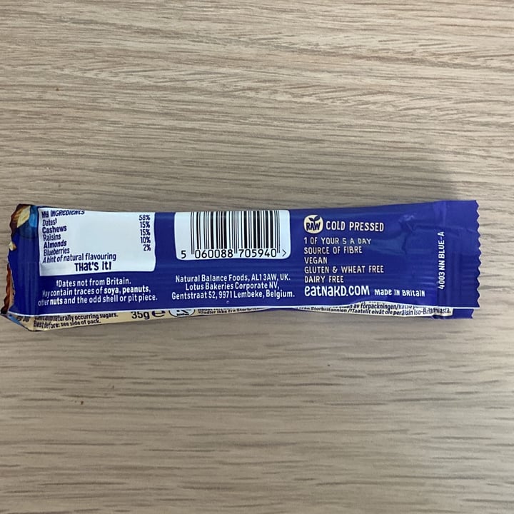 review photo of Nākd. Blueberry Muffin shared by @erialaimo on 20 Sep 2022 - review