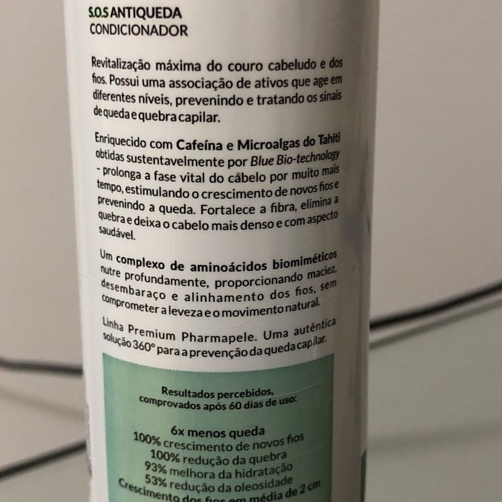 review photo of Pharmapele SOS ANTIQUEDA condicionador Cabelo Frágil E Com Queda Microalgas Do Tahiti shared by @rchls on 02 Nov 2022 - review