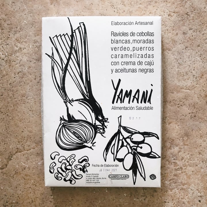 review photo of Yamani Alimentos Ravioles de Cebollas Blancas, Moradas, Verdeo, Puerros, Caramelizadas con Crema de CajĂş y Aceitunas Negras shared by @agoslo on 21 Mar 2021 - review