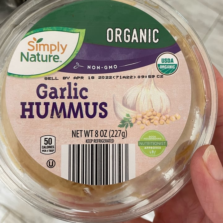 photo of Simply Nature Organic Hummus shared by @jucarlson on  28 Apr 2022 - review