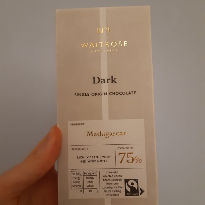 photo of Waitrose No. 1 Dark Single Origin Chocolate Madagascar shared by @sophiemartin57 on  03 Feb 2021 - review