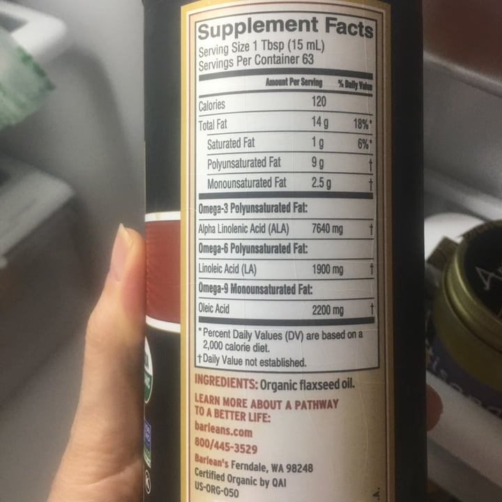 photo of Barlean’s Flax Oil shared by @thedarktower on  19 May 2022 - review