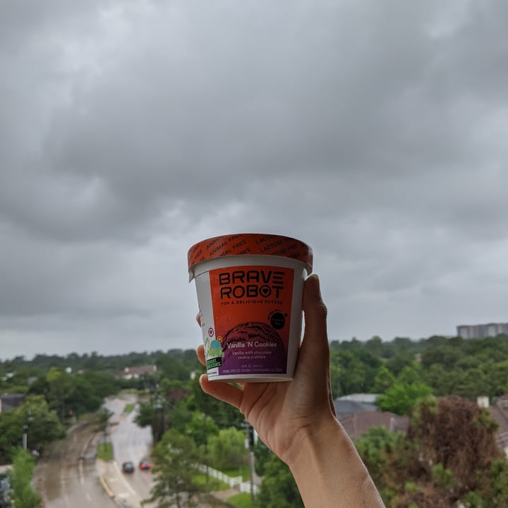photo of Brave Robot Brave Robot Vanilla 'N Cookies Animal-Free Dairy Ice Cream shared by @veggieassassin on  28 May 2021 - review