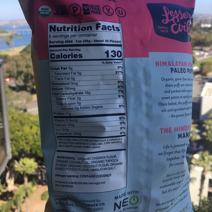 photo of Lesser Evil Snacks Paleo puffs Himalayan Pink Salt shared by @selflovekiki on  23 Feb 2021 - review