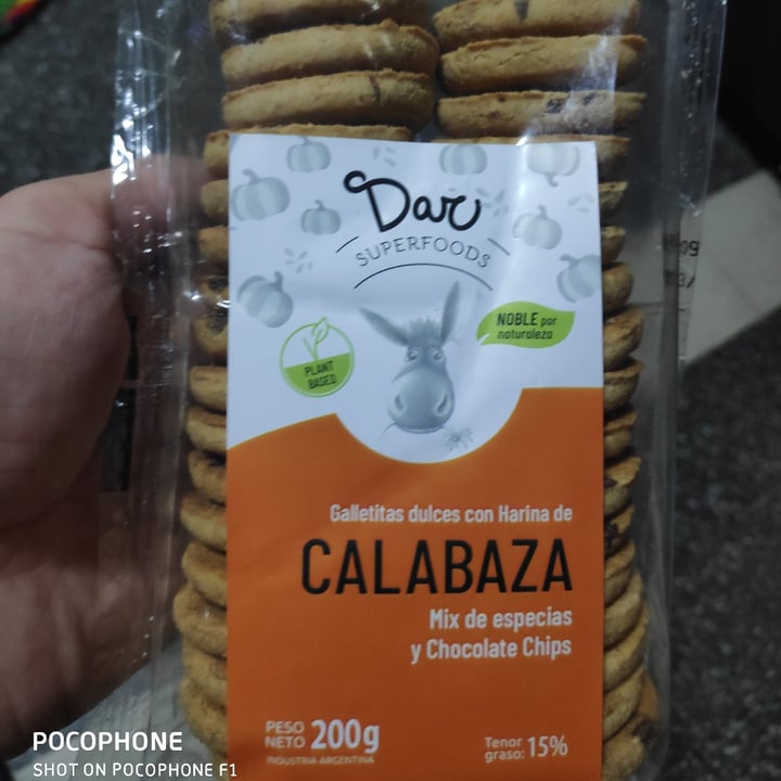 photo of Dar Superfoods Galletitas Dulces de Calabaza Mix de Especias y Chocolate Chips shared by @claudinadiaz on  31 Oct 2020 - review