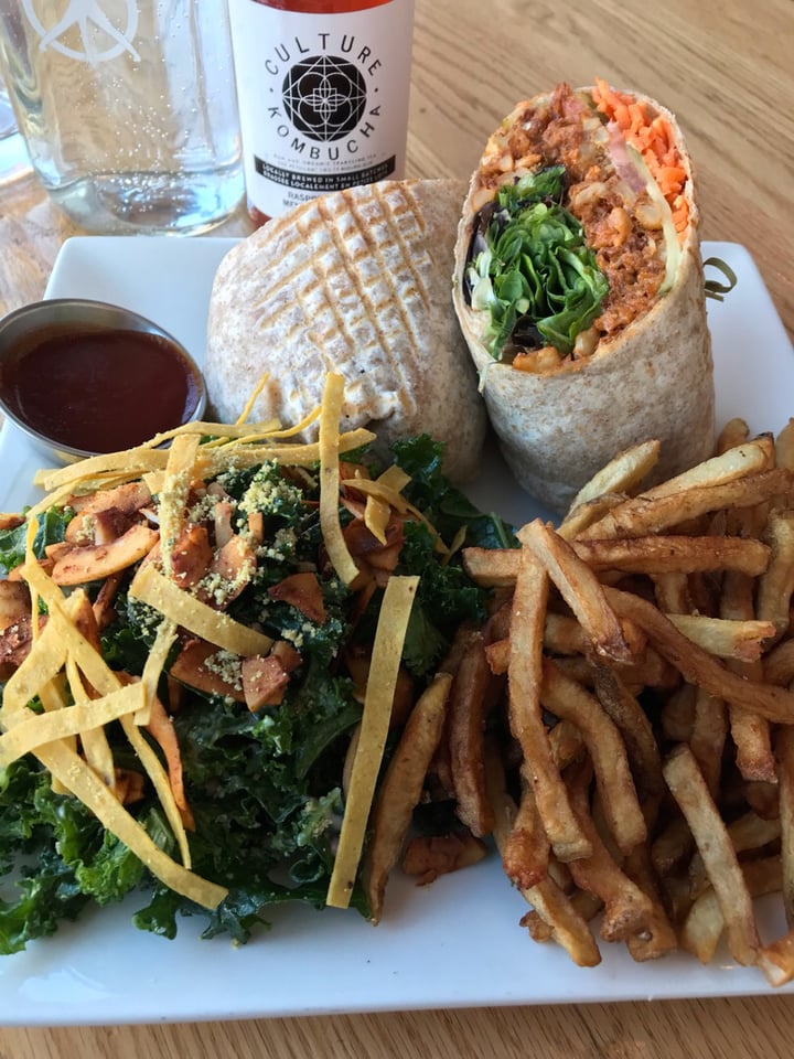 review photo of Pure Kitchen Elgin Buffalo Cauliflower Wrap with Transformed Kale Salad and Fries shared by @jayvegan88 on 26 Mar 2019 - review