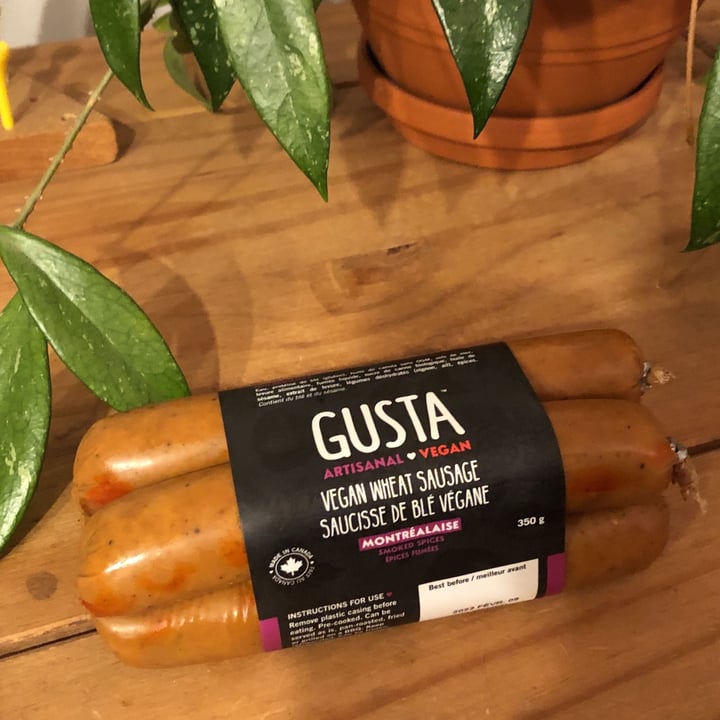 photo of Gusta Vegan Wheat  Montrealaise sausage shared by @biancad on  08 Nov 2021 - review