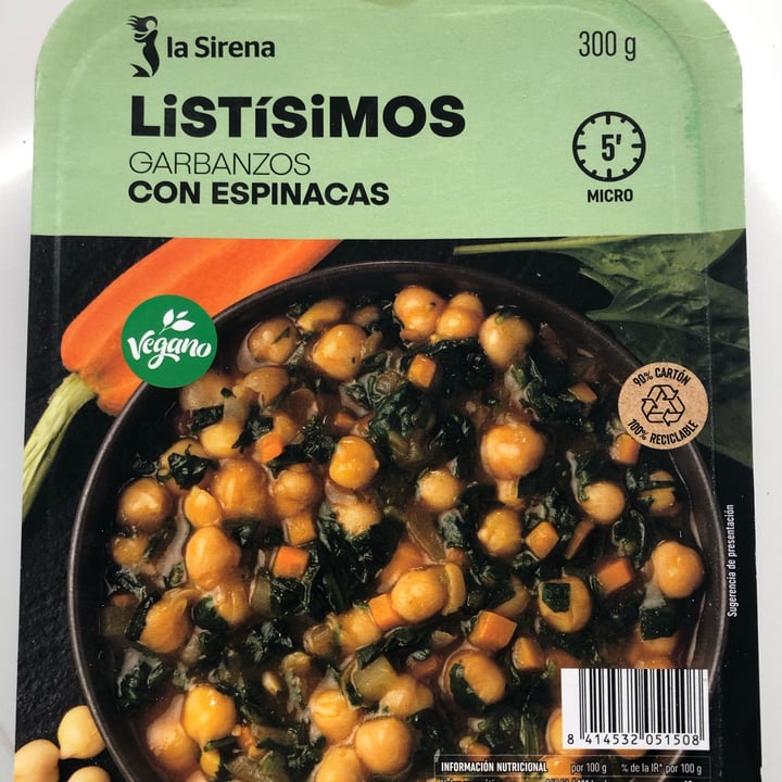 review photo of La Sirena Garbanzos con espinacas shared by @canelitolluna on 16 Mar 2022 - review