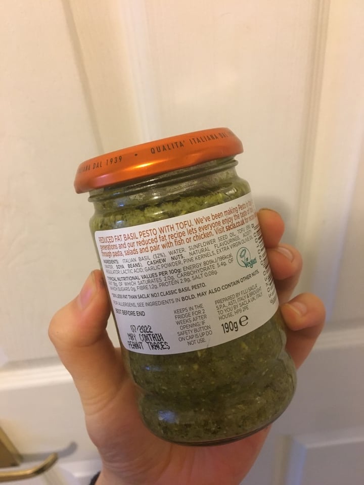 review photo of Sacla Reduced Fat Basil Pesto shared by @hollydylan on 04 Feb 2020 - review