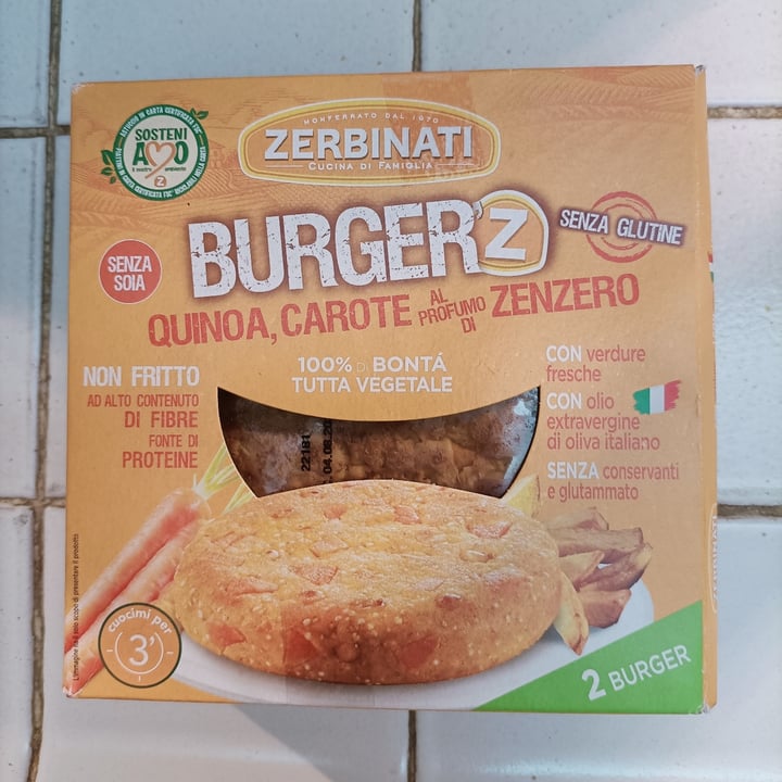 photo of Zerbinati burger quinoa, carote al profumo di zenzero shared by @bibidibobidibb on  21 Jul 2022 - review