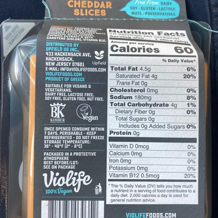 photo of Violife Cheddar Slices shared by @glutenfreevee on  11 Nov 2021 - review