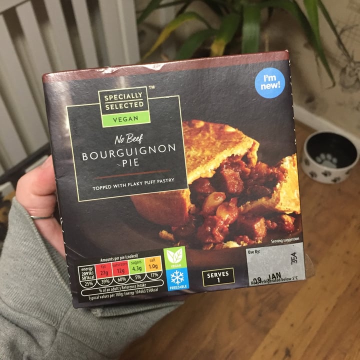 photo of ALDI Specially Selected No beef bourguignon pie shared by @jxdestevexson on  05 Jan 2021 - review