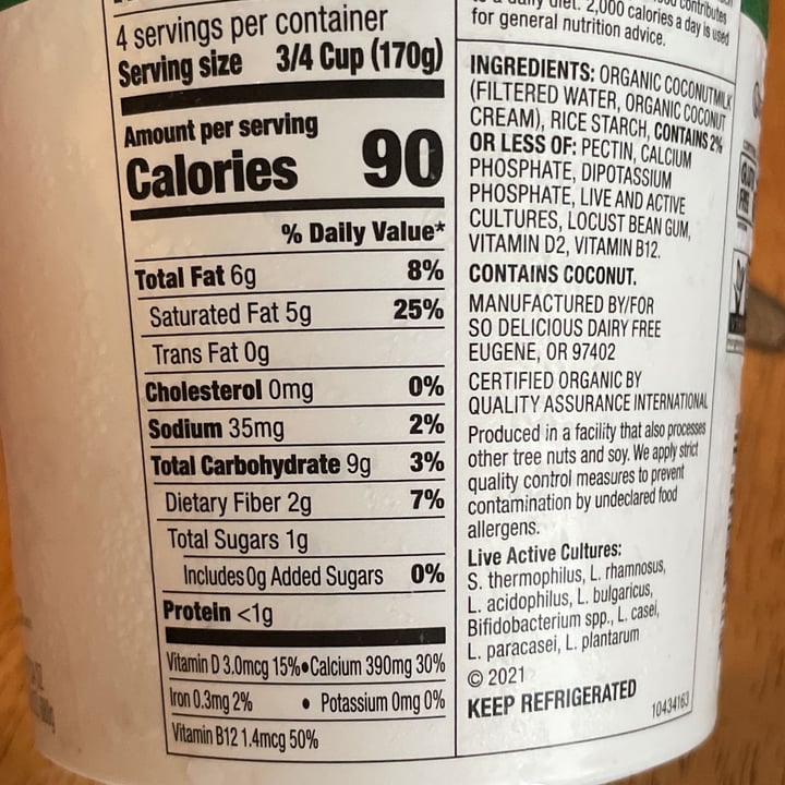 review photo of So Delicious Dairy Free Coconutmilk Yogurt Alternative - Unsweetened shared by @mol on 18 Aug 2022 - review