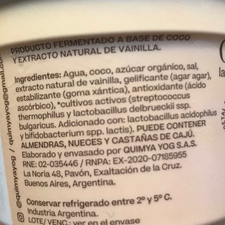 photo of Quimya Yogurt de Vainilla shared by @nanuhry on  12 Mar 2021 - review