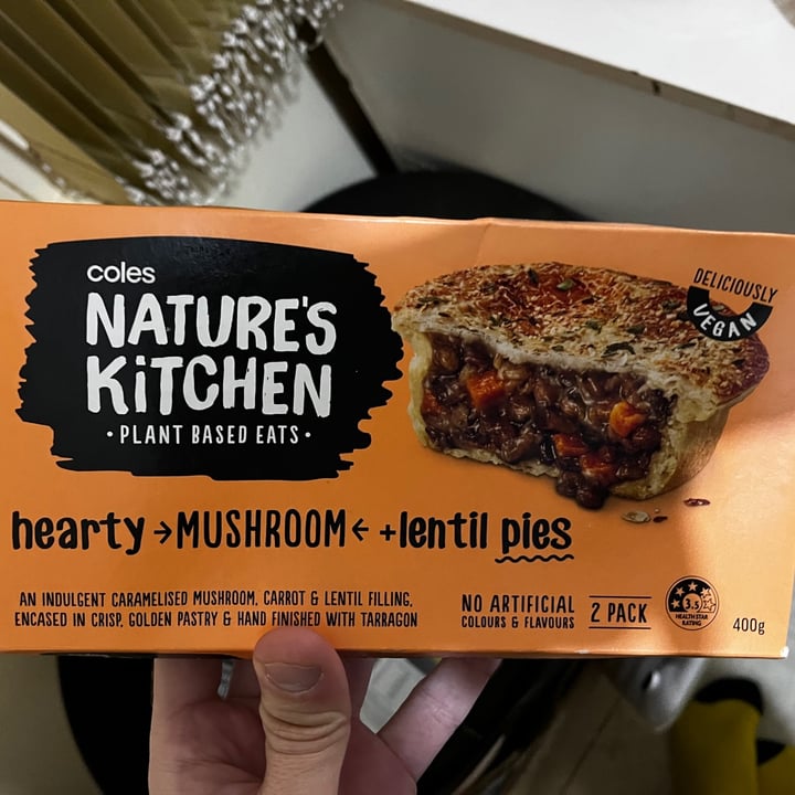 review photo of Coles Nature's Kitchen Hearty Mushroom Lentil Pies shared by @vejazzy on 20 Jul 2022 - review