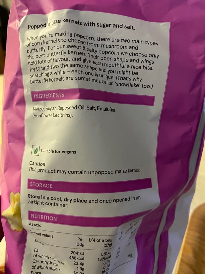 photo of Tesco Sweet & Salty Popcorn shared by @willystyleee on  25 Feb 2020 - review