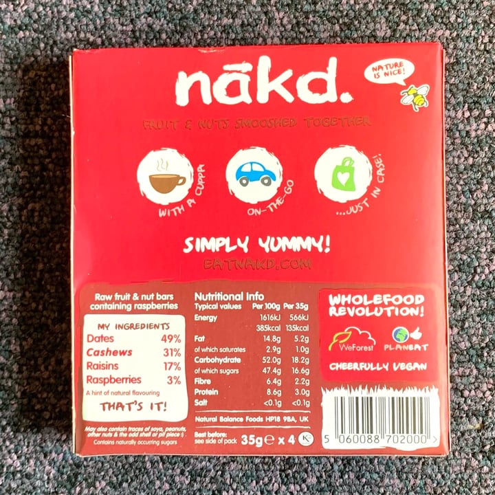 photo of Nākd. Berry Delight Bar shared by @vegpledge on  24 May 2022 - review