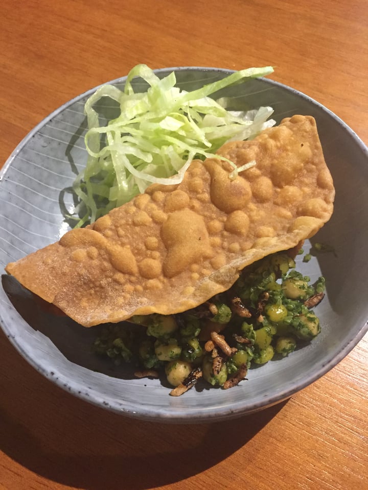 photo of HRVST Cafe & Bar Pumpkin taco shell with chickpea, lentil, quinoa, puffed wild rice, gremolata, iceberg lettuce shared by @s1224 on  29 Mar 2018 - review