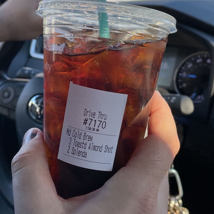 photo of Dunkin' Cold brew with toasted almond shot shared by @imavegan247 on  27 Feb 2022 - review
