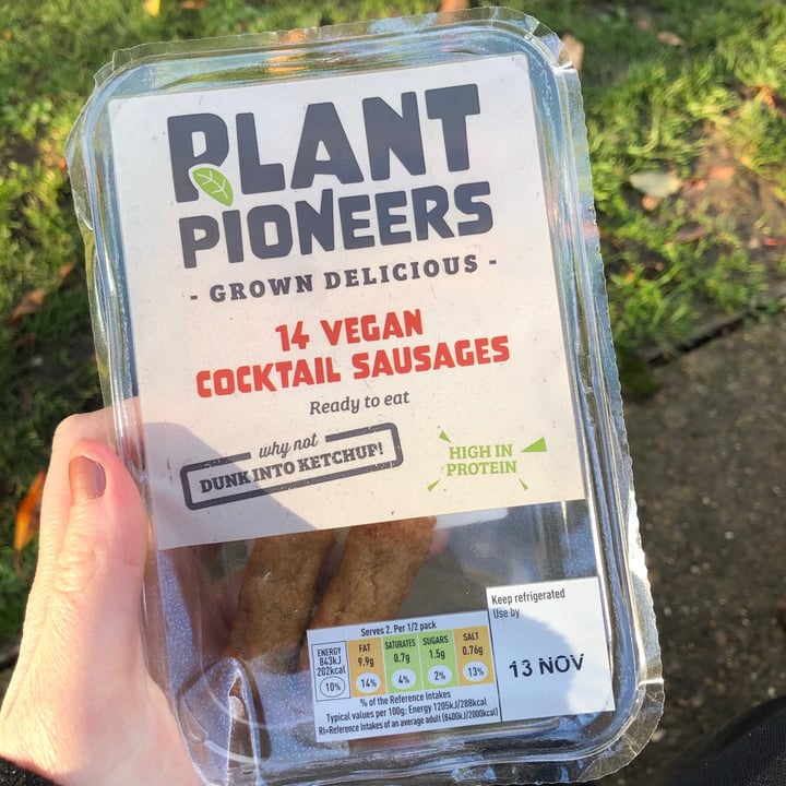 photo of Plant Pioneers Vegan cocktail Sausages shared by @earthlinglucy on  06 Nov 2020 - review