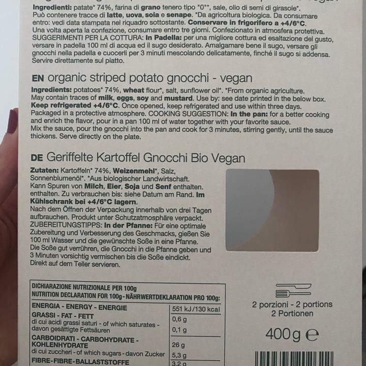 review photo of Mamma emma Gnocchi Di Patate Vegani shared by @giusu on 29 Mar 2022 - review