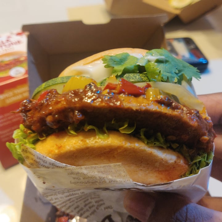 photo of VeganBurg Singapore Mala Fortune Burger shared by @hownowbrownkow on  31 Jan 2021 - review