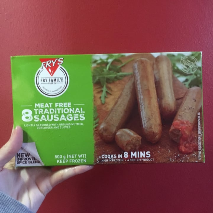 photo of Fry's Family Food Meat Free Traditional Sausages shared by @veggiestephie on  28 Dec 2020 - review