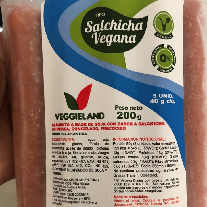 photo of Veggieland Salchichas Veganas shared by @beluve on  13 Feb 2021 - review