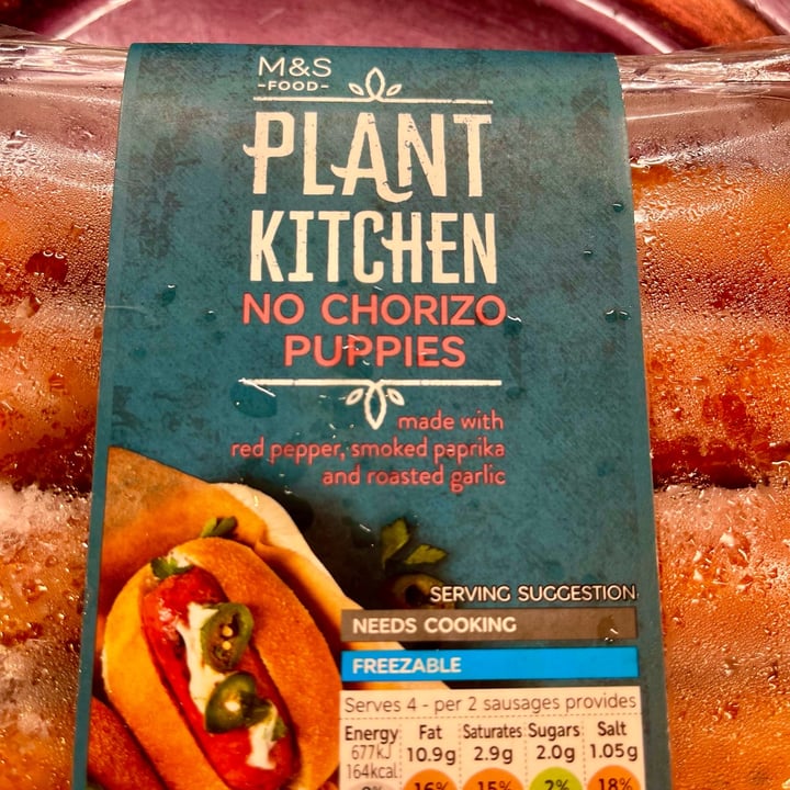 photo of Plant Kitchen (M&S) Chorizo puppies shared by @katmarievegan on  09 Nov 2022 - review