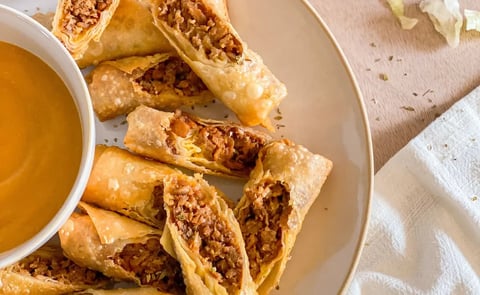 These crispy cheeseburger egg rolls will impress even your non-vegan friends