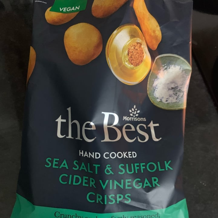 review photo of Morrisons Sea salt & Suffolk cider vinegar crisps shared by @veganlauralou on 06 Mar 2022 - review