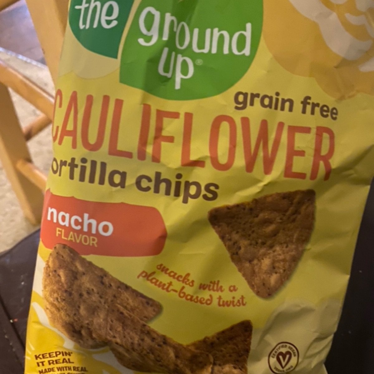 Real Food From The Ground Up Cauliflower tortilla chips nacho flavor