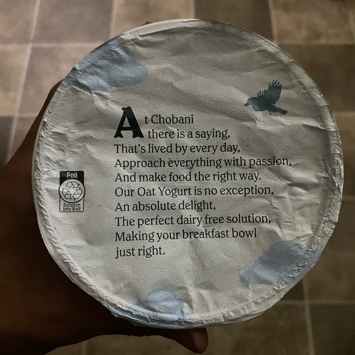 photo of Chobani Chobani Oat Milk Vanilla shared by @earthling-joel on  01 Sep 2022 - review