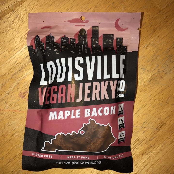 review photo of Louisville Vegan Jerky Co. Maple bacon vegan jerky shared by @kaycelovesveggies on 13 Oct 2020 - review