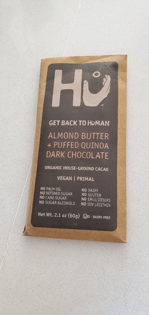 photo of Hu Kitchen Almond Butter + Puffed Quinoa Dark Chocolate shared by @oragoldman on  14 Feb 2020 - review