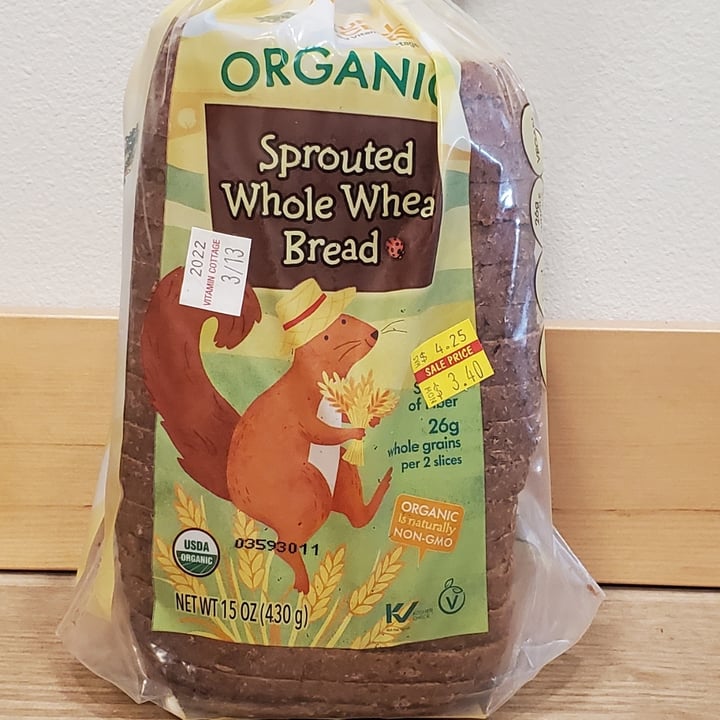 photo of Natural Grocers Organic Sprouted whole wheat bread shared by @brtjohns on  12 Mar 2022 - review