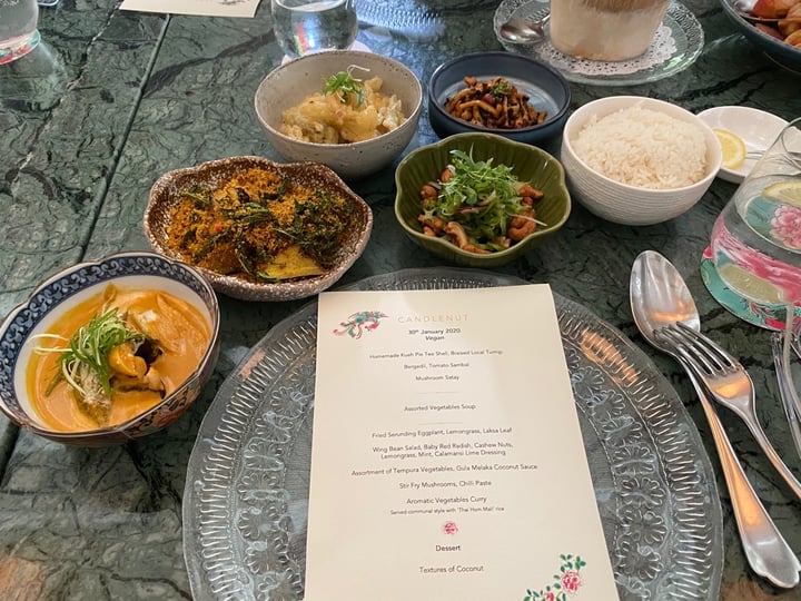 photo of Candlenut Vegan Special Menu. Variety of food. shared by @munir on  30 Jan 2020 - review