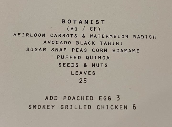 photo of EITHER OR The Botanist shared by @michellevanrensburg on  02 Feb 2020 - review