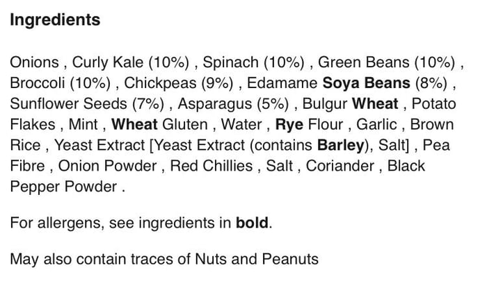 allergen information