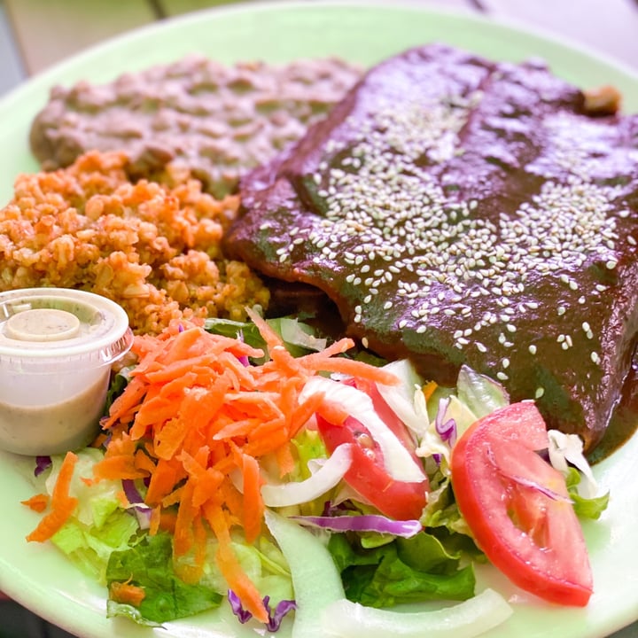 review photo of Mr. Natural Holy Mole Vegan Enchiladas shared by @santosha on 10 Apr 2021 - review