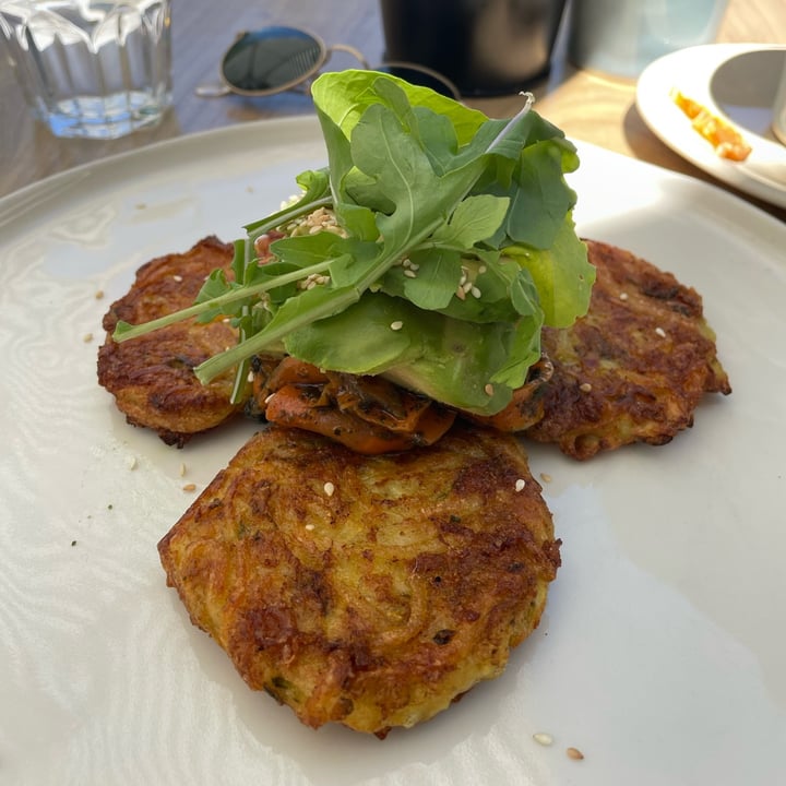 photo of The Holy Spirit Vodka Bar and Restaurant zucchini rosti with salmon, cream, avo shared by @cathlee25 on  29 Nov 2022 - review