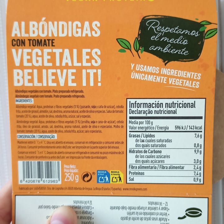 photo of Revolu Green Albóndigas Con Tomate shared by @barbararp on  02 Jul 2022 - review