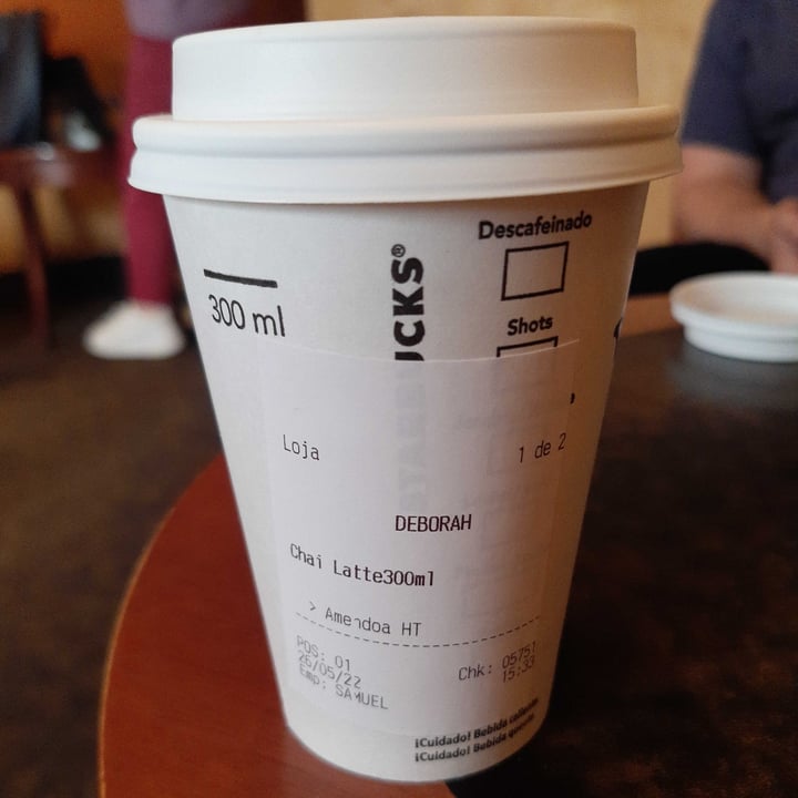 photo of Starbucks Chai Latte Com Leite De Amêndoas shared by @deborazanini on  26 May 2022 - review