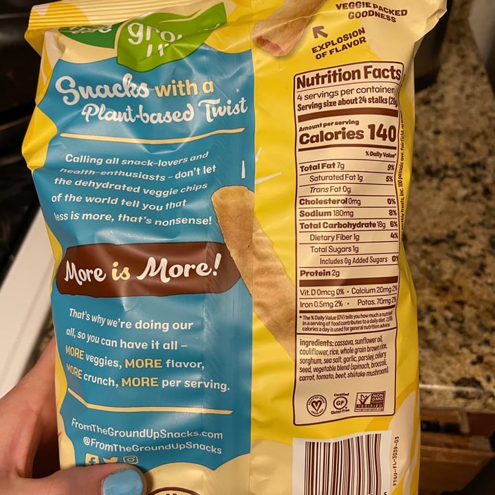 review photo of Real Food From The Ground Up Cauliflower Stalks Sea Salt shared by @veganlyssa on 11 Apr 2021 - review
