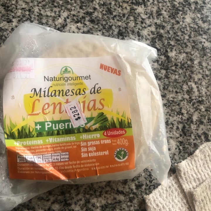 photo of Naturigourmet Milanesa De Lentejas Y Puerros shared by @melodyglik on  23 Aug 2021 - review