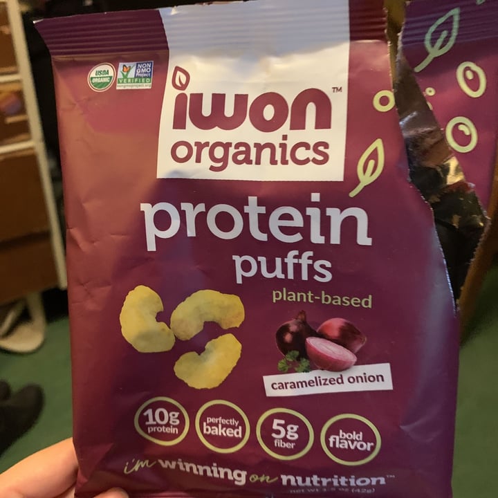 photo of Iwon Organics Caramelized onion protein puffs shared by @veghui on  17 Nov 2020 - review