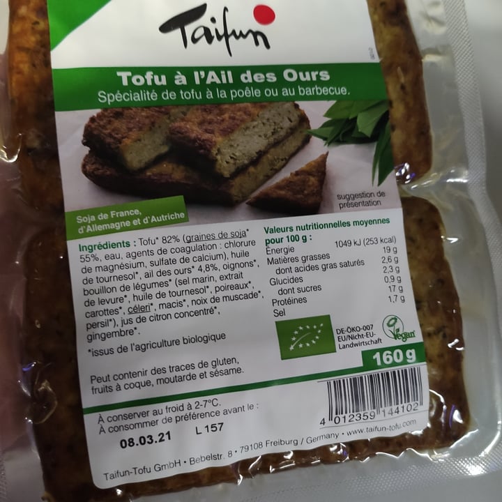 photo of Taifun Filets de tofu à l'ail des ours shared by @sandrine on  26 Jan 2021 - review