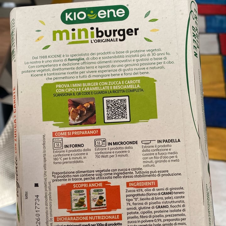 photo of Kioene mini burger carota e zucca shared by @minaharker on  25 Oct 2022 - review