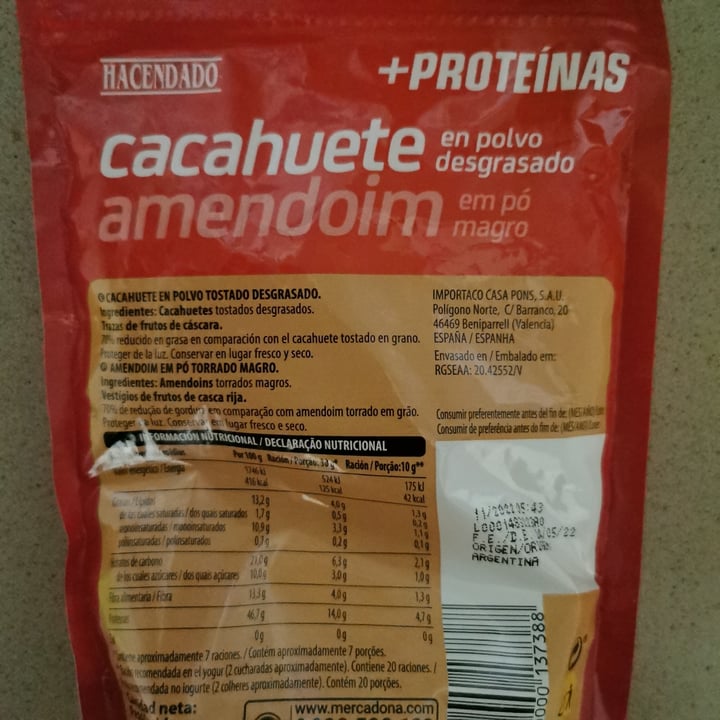 review photo of Hacendado Cacahuete en polvo desgrasado shared by @jessgrimaldi on 18 Aug 2022 - review