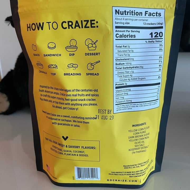 photo of Craize Sweet Corn Toasted Snack Crackers shared by @natalinkal on  30 Nov 2022 - review